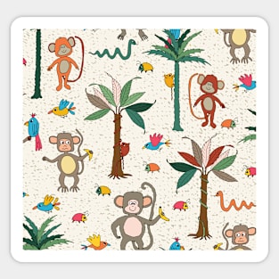 monkeying around in the tropical jungle Sticker